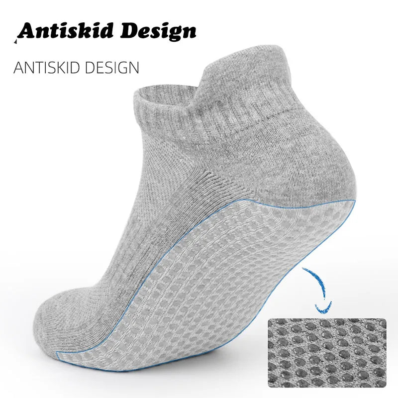 Unisex Sport Non Slip Yoga Socks with Grips Non-slip Fitness Exercise Ankle Socks - 1 pair