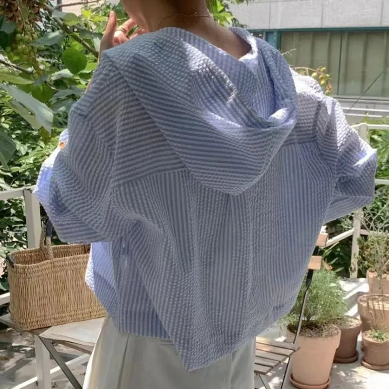 Women Shirt Summer Fashion Sunshade Long Sleeve Casual Top