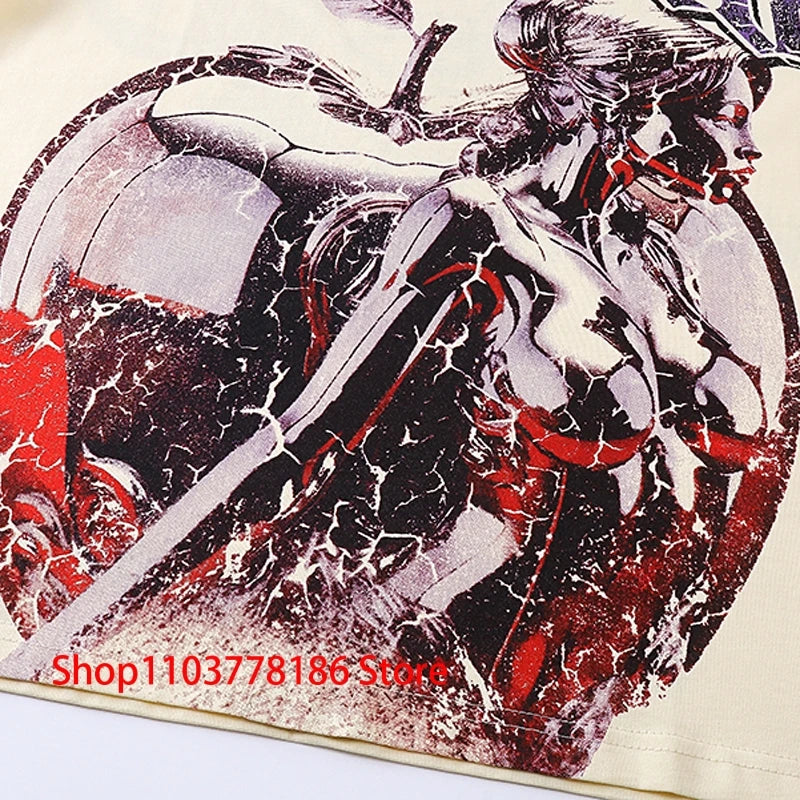 New GOD SPEED T-shirt Pop Fashion Print Streetwear Crewneck