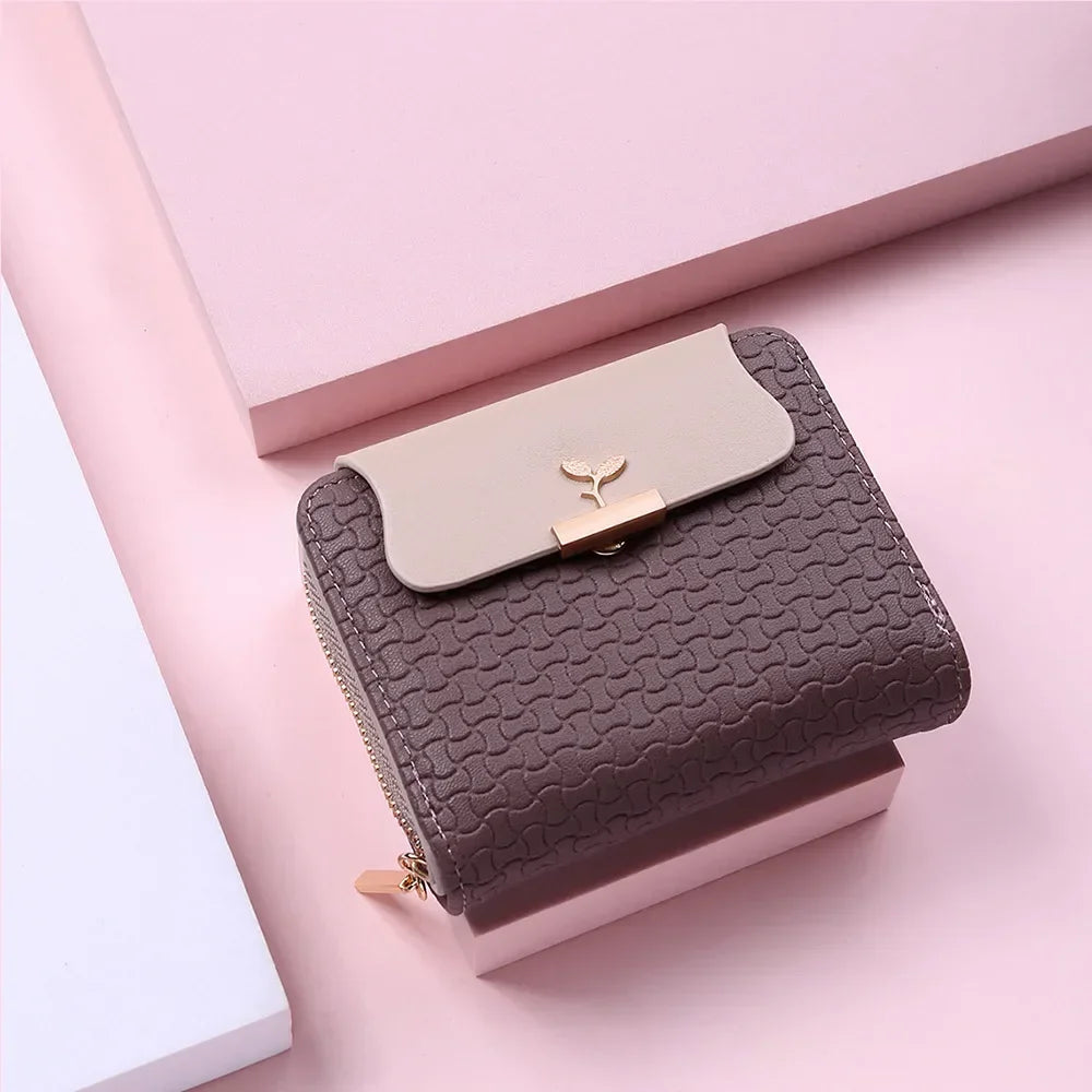 Ladies Wallets Leaf Hasp Clutch Brand Designed Mini Coin Purse
