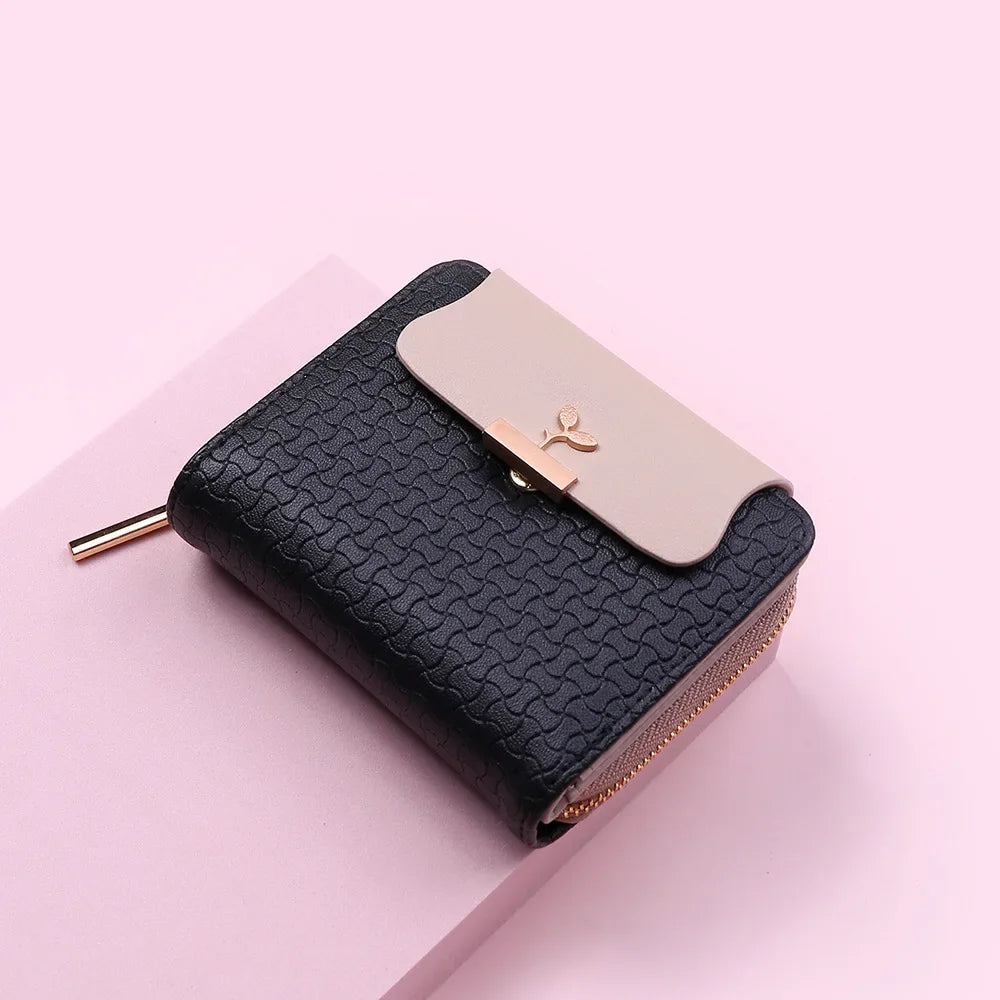 Ladies Wallets Leaf Hasp Clutch Brand Designed Mini Coin Purse