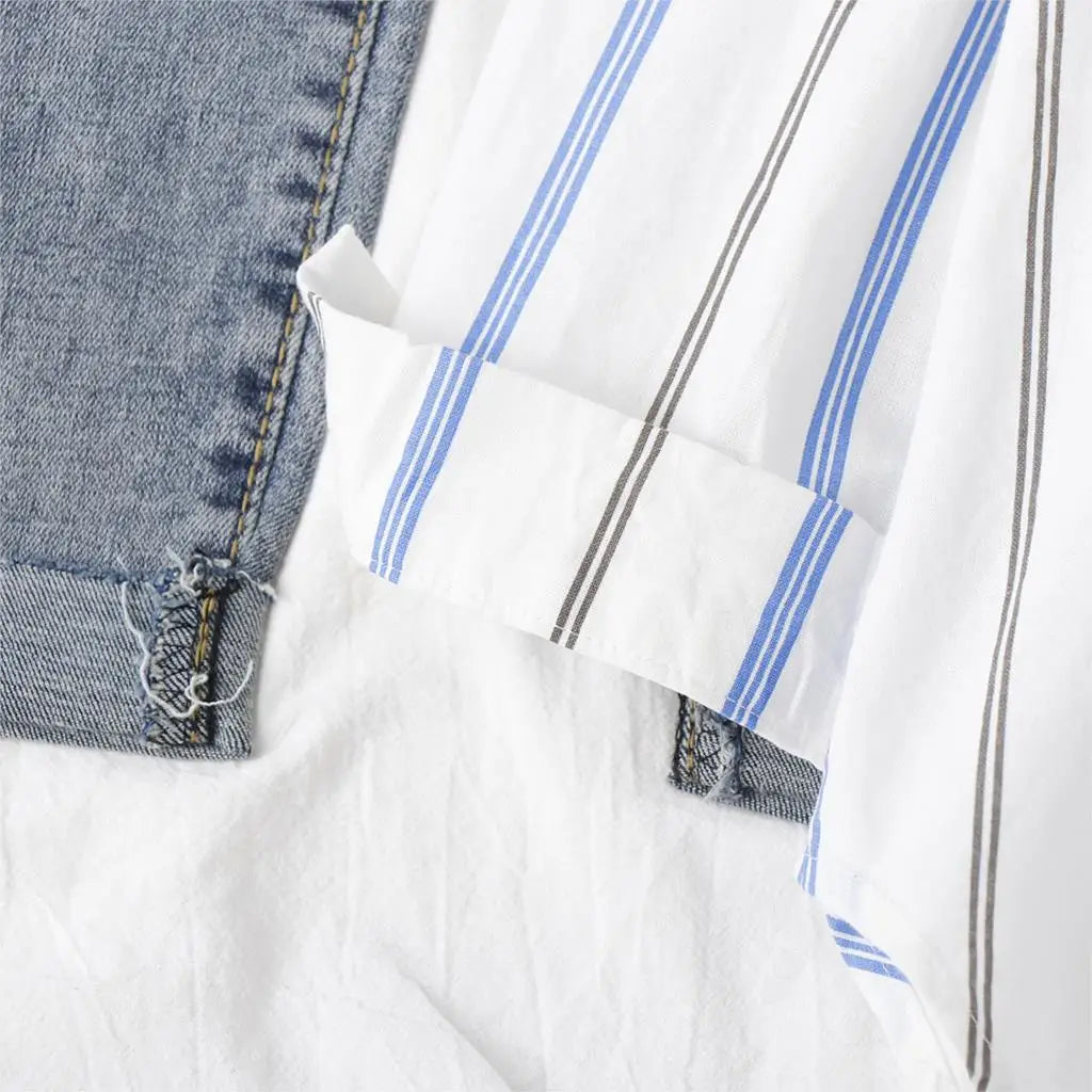Loose Casual Striped Shirts New Ladies Sweet Simple Style Long Sleeve Print Female Blouse