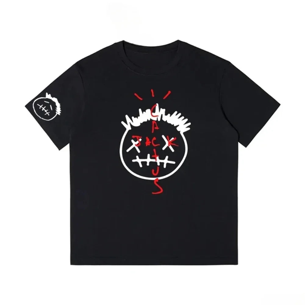 Men and Womenb Hip Hop Tshirt Tour Short Sleeve Cactus Jack Basic Couple Loose T-Shirt