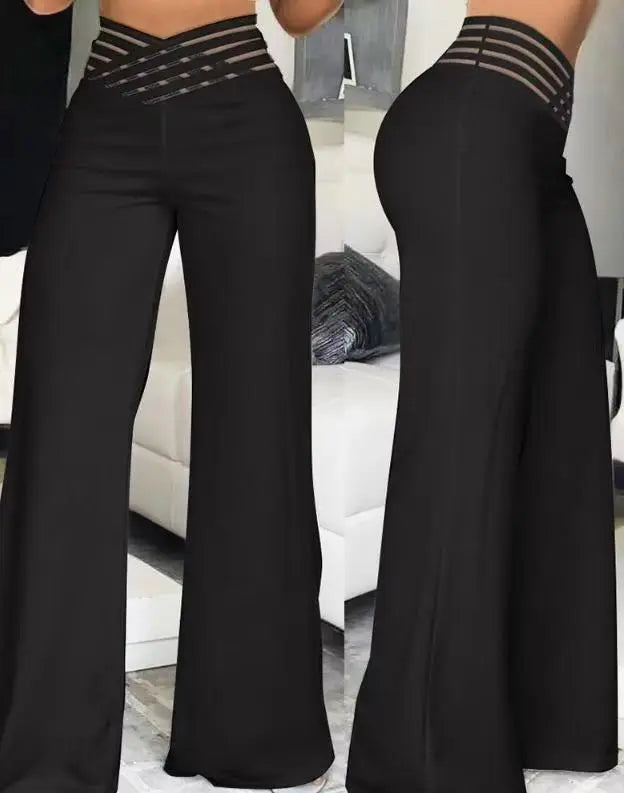 Elegant High Waist Cropped Work Pants For Women, Daily Office Formal Wear