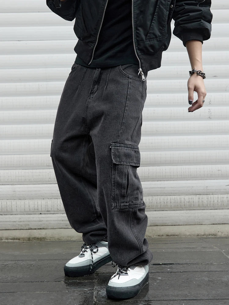 Y2k New Baggy Wide Leg Denim Pants Men's Jeans Streetwear Korean Oversize Cargo Pants