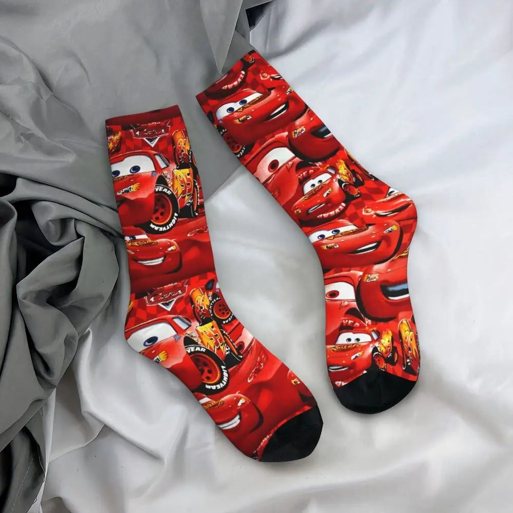 Korean Lightning Mcqueen Anti Bacterial Socks for Men & Women - 1 pair