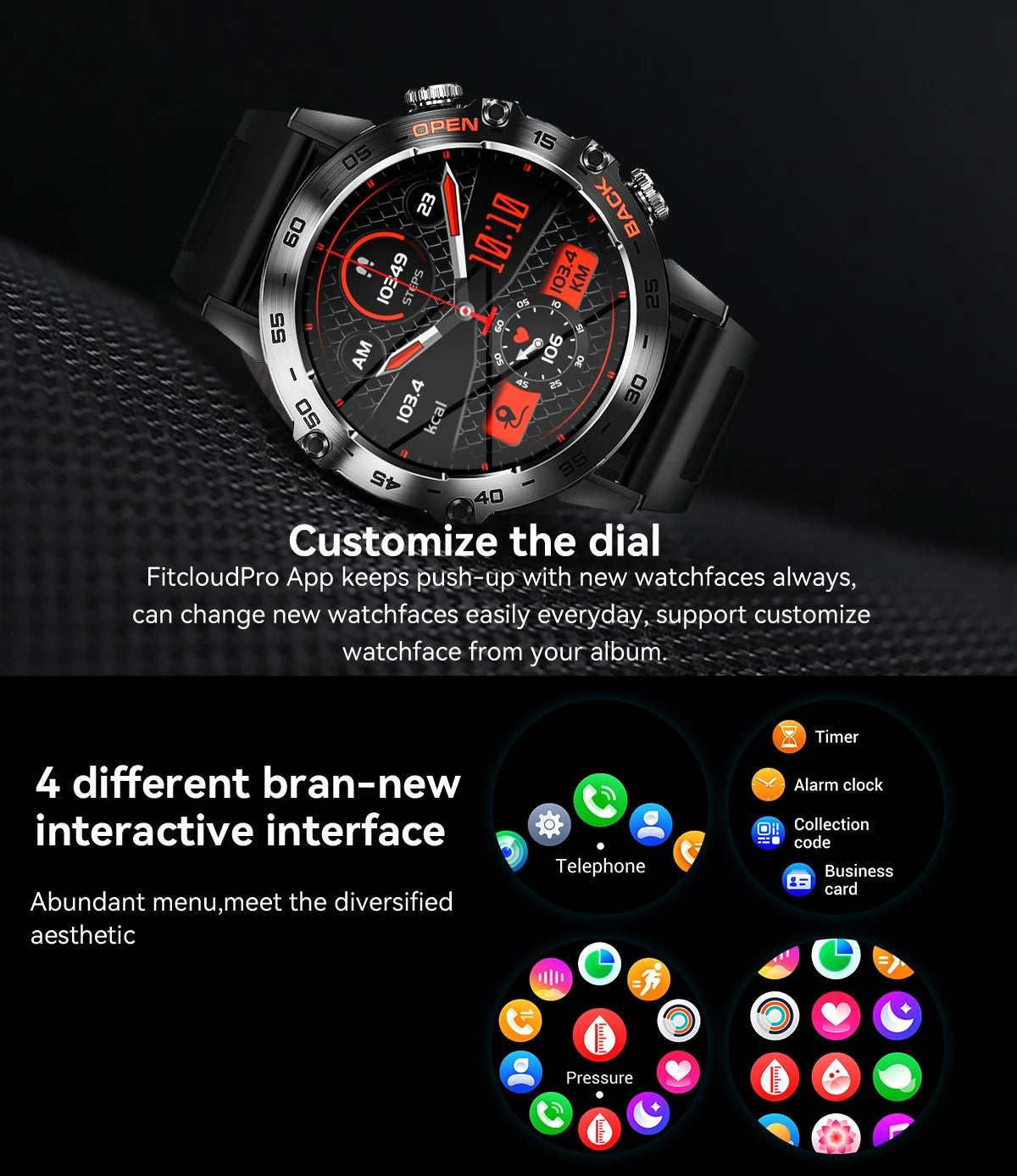 Newest 1.39" Bluetooth Call Smart Watch Men Outdoor Sport Fitness Heart Rate Health Monitoring Smartwatch for Android IOS Phone