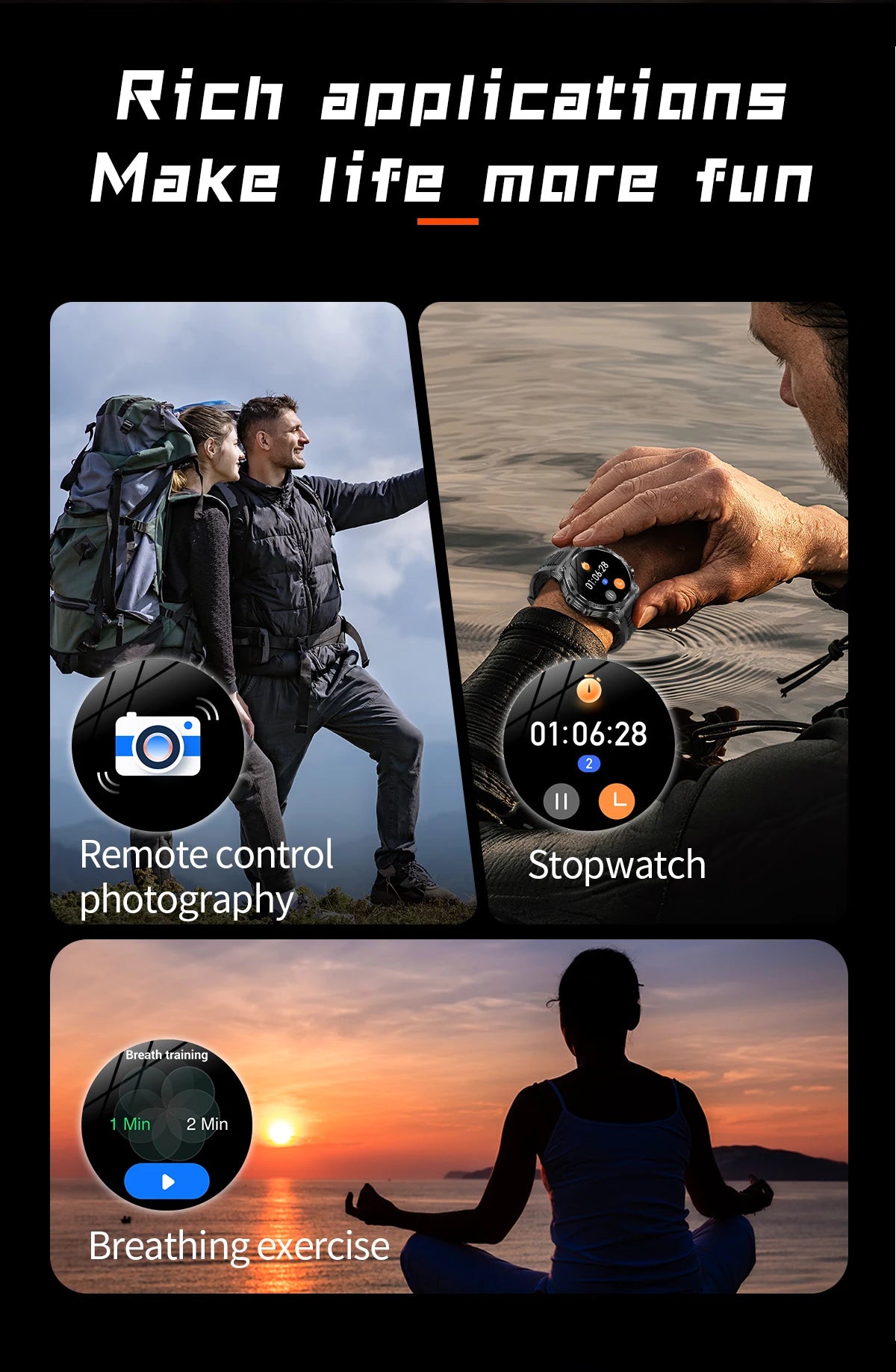 Smart Watch Men 800mAh Ultra Long Battery Life Waterproof Outdoor Sport Watches Bluetooth Call Military Smartwatch 2025