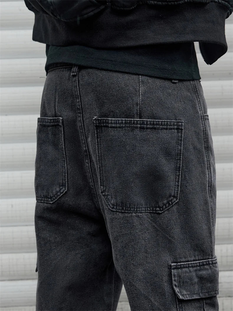 Y2k New Baggy Wide Leg Denim Pants Men's Jeans Streetwear Korean Oversize Cargo Pants
