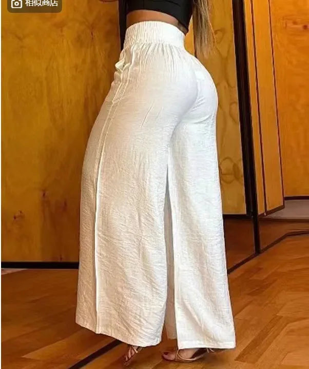 Elegant High Waist Cropped Work Pants For Women, Daily Office Formal Wear