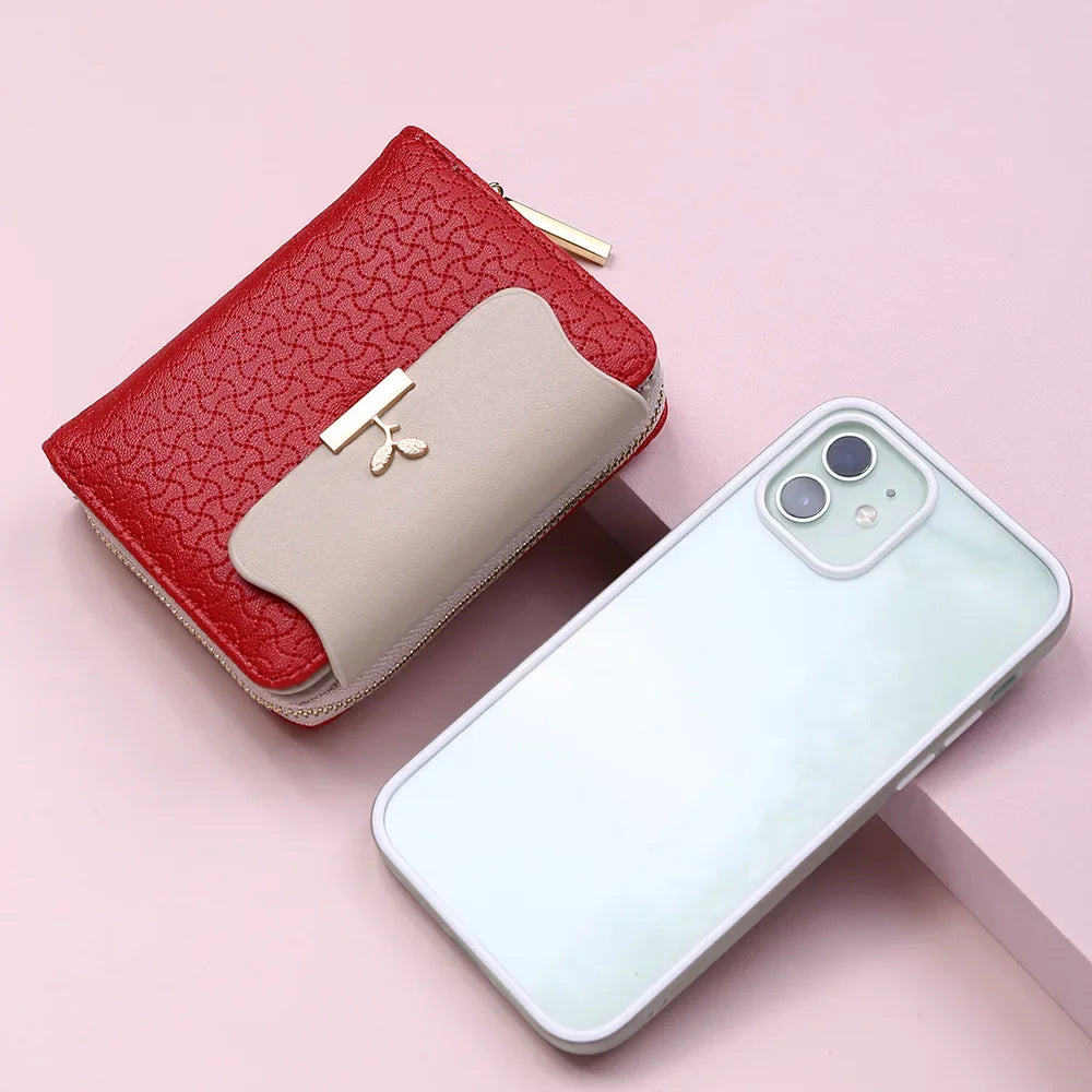Ladies Wallets Leaf Hasp Clutch Brand Designed Mini Coin Purse