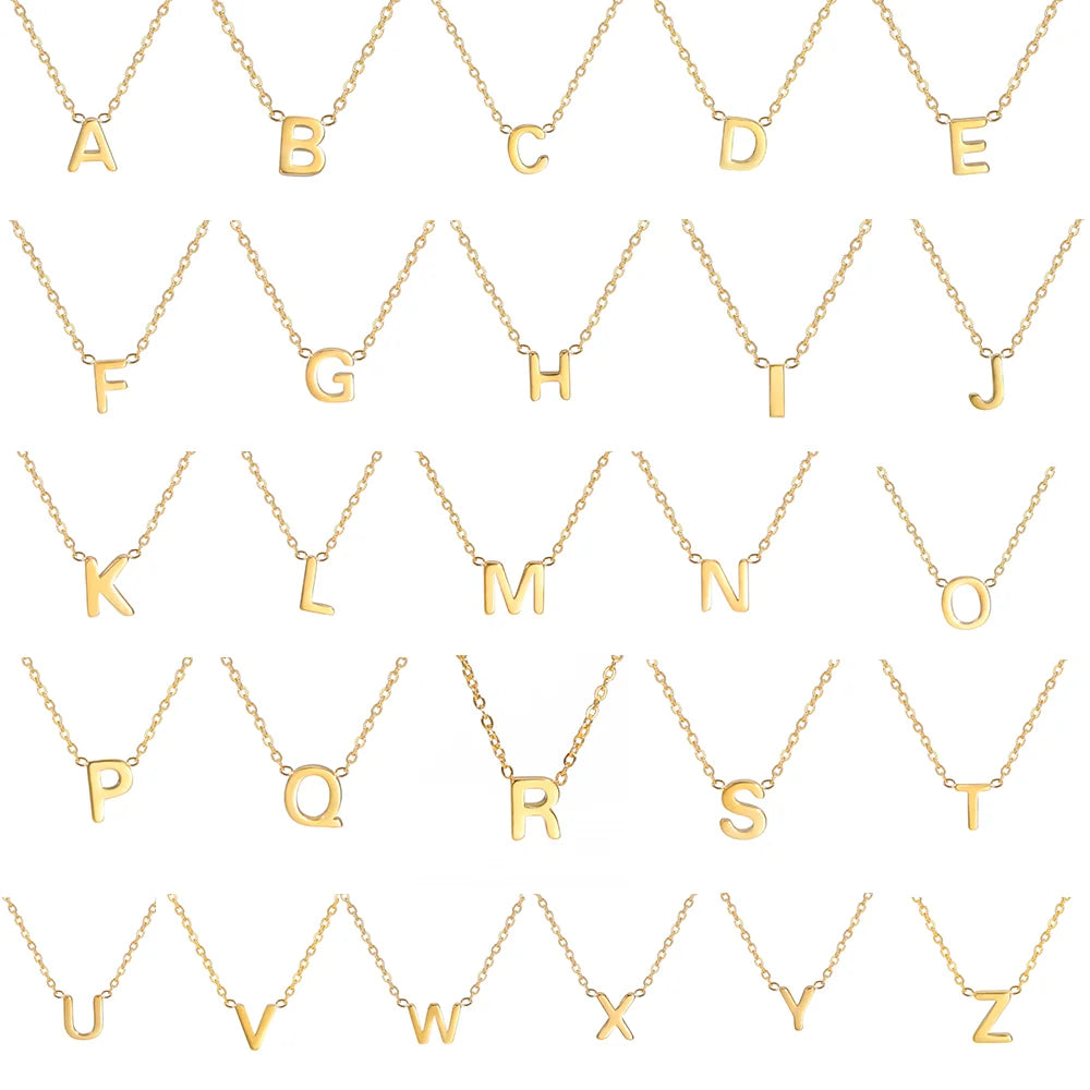 Minimalist Initial A-Z Letter Necklace for Women