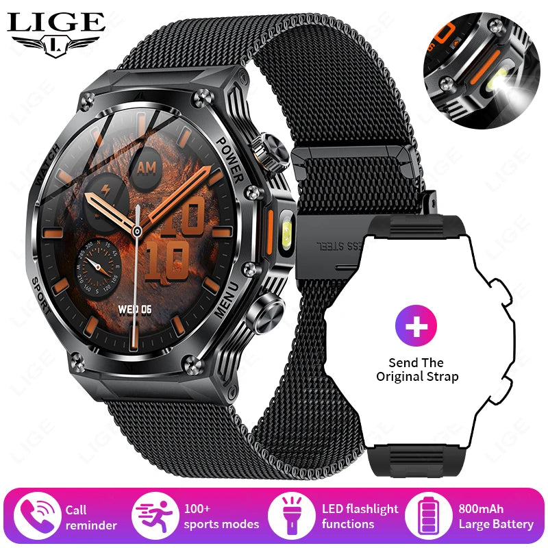 Smart Watch Men 800mAh Ultra Long Battery Life Waterproof Outdoor Sport Watches Bluetooth Call Military Smartwatch 2025