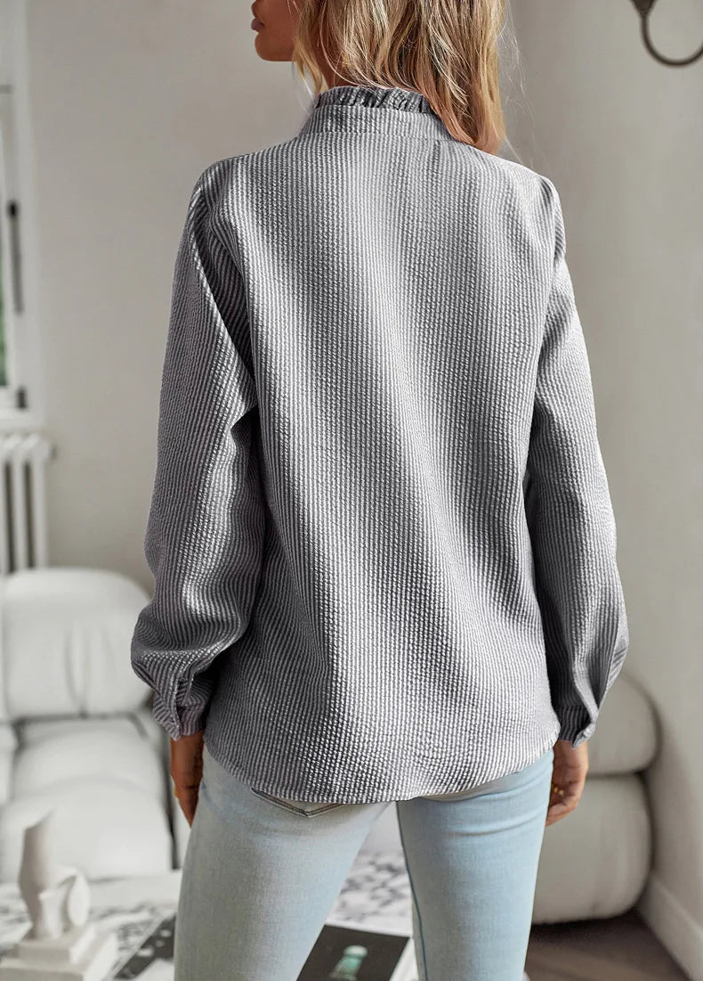 Women Elegant Office Shirt,Long Sleeve Top Causal Comfort Simple Shirt,Shirts & Blouses