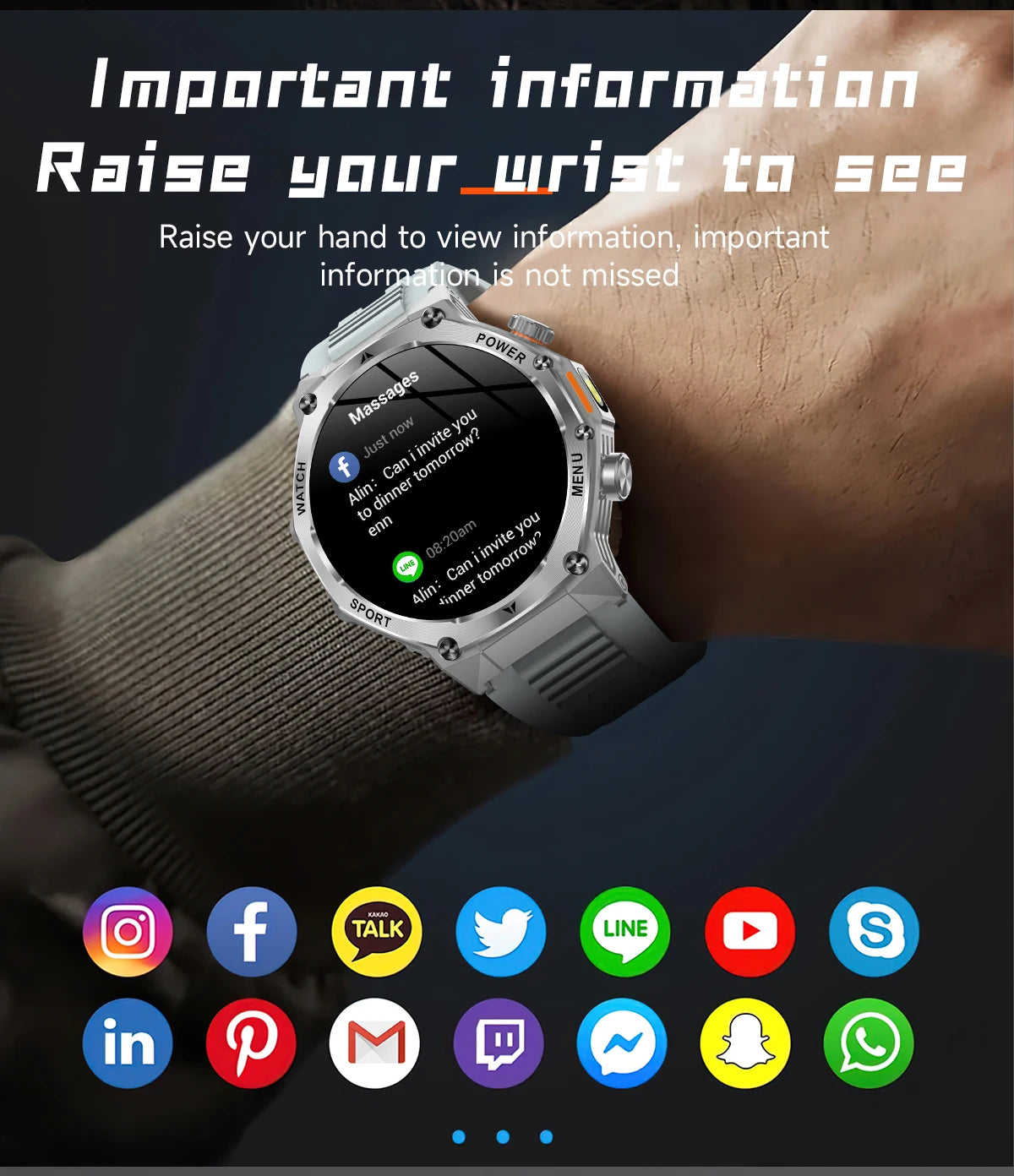 Smart Watch Men 800mAh Ultra Long Battery Life Waterproof Outdoor Sport Watches Bluetooth Call Military Smartwatch 2025