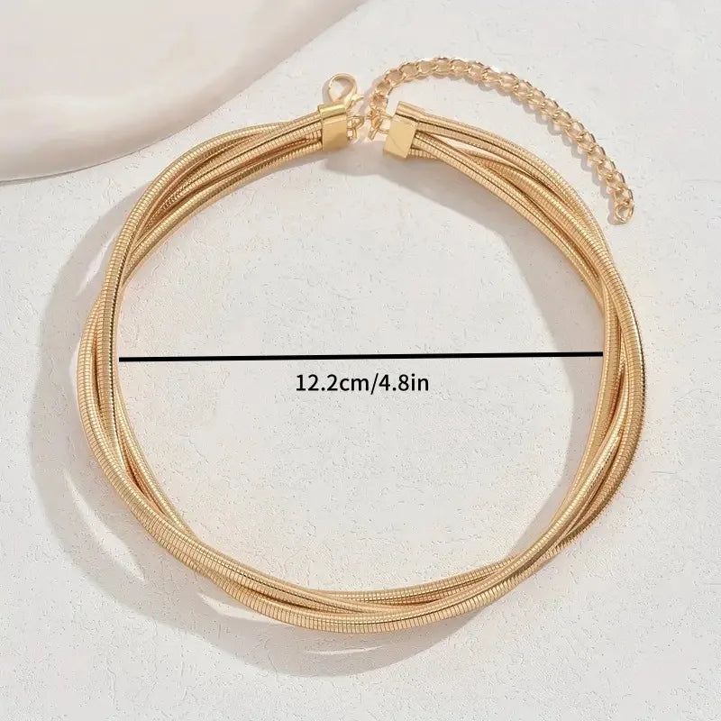 New Punk Style Gold Color Multi-layer Wrap Necklace for Women
