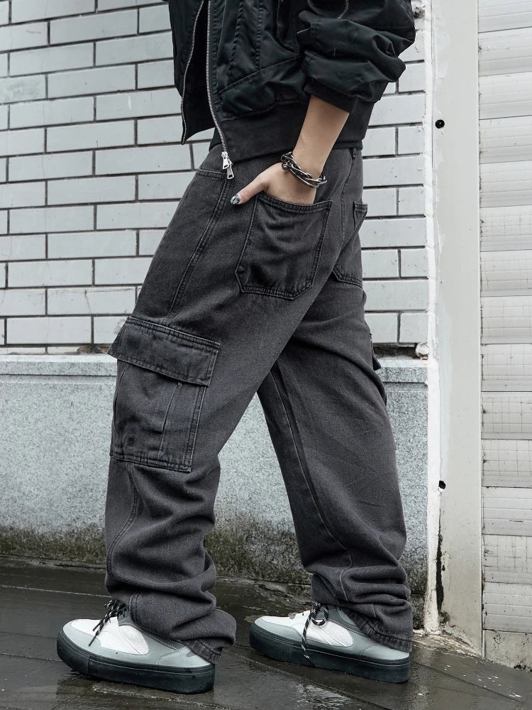 Y2k New Baggy Wide Leg Denim Pants Men's Jeans Streetwear Korean Oversize Cargo Pants