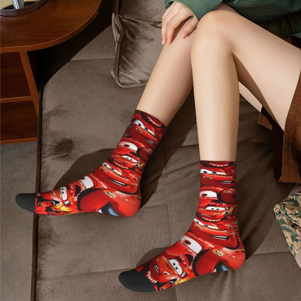 Korean Lightning Mcqueen Anti Bacterial Socks for Men & Women - 1 pair