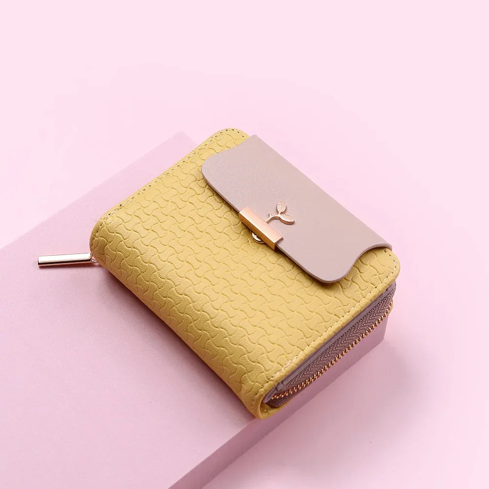 Ladies Wallets Leaf Hasp Clutch Brand Designed Mini Coin Purse