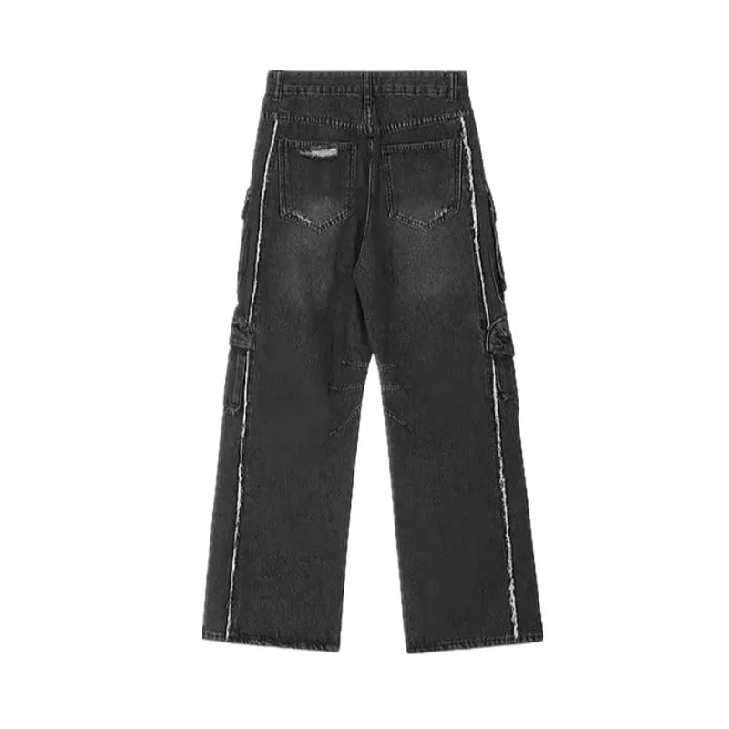 2025 Cyber Y2K Streetwear Multi Pockets Wide Leg Hip Hop Trousers