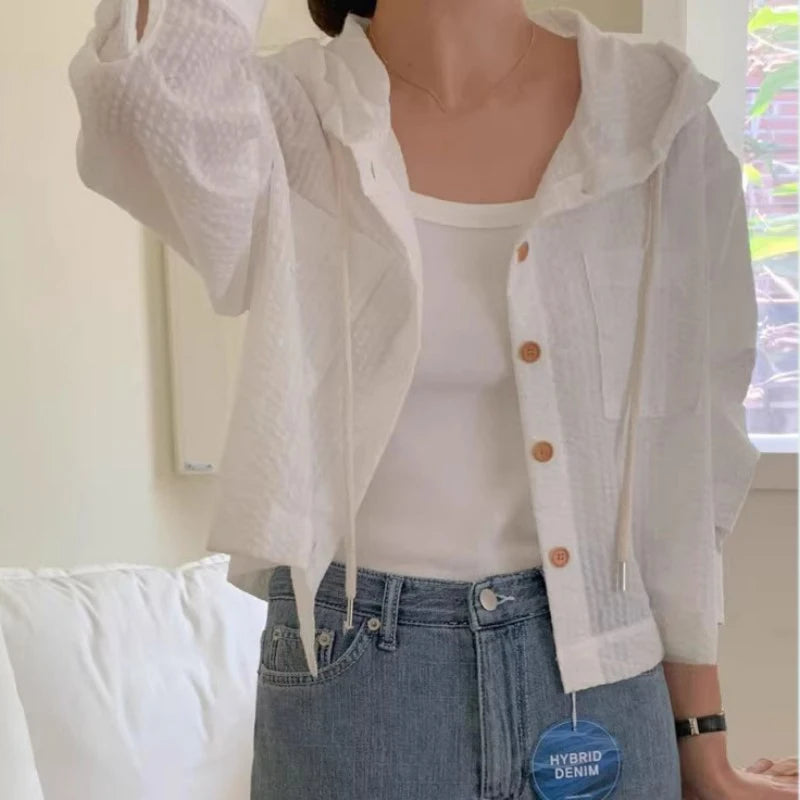 Women Shirt Summer Fashion Sunshade Long Sleeve Casual Top