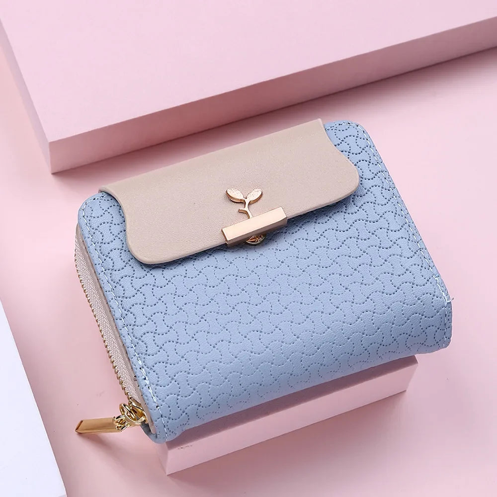 Ladies Wallets Leaf Hasp Clutch Brand Designed Mini Coin Purse