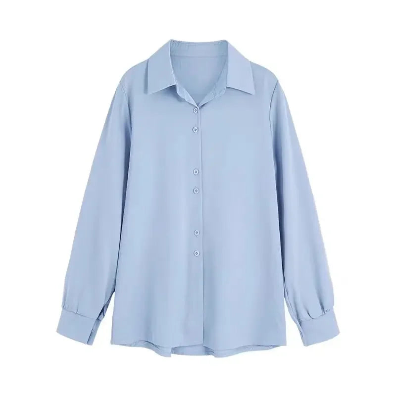 Korean Black Chiffon Shirts For Women Long Sleeve Shirts