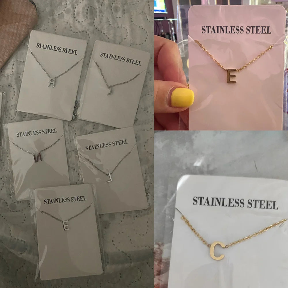 Minimalist Initial A-Z Letter Necklace for Women