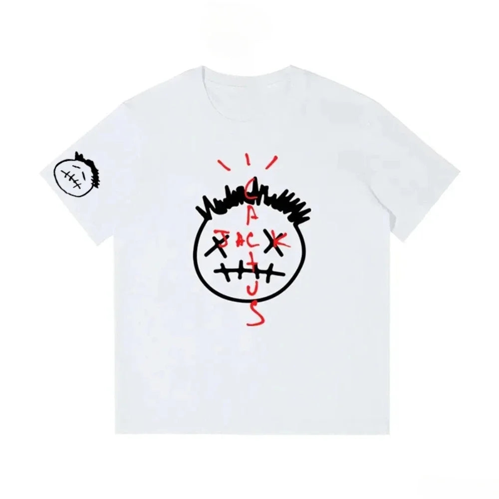 Men and Womenb Hip Hop Tshirt Tour Short Sleeve Cactus Jack Basic Couple Loose T-Shirt