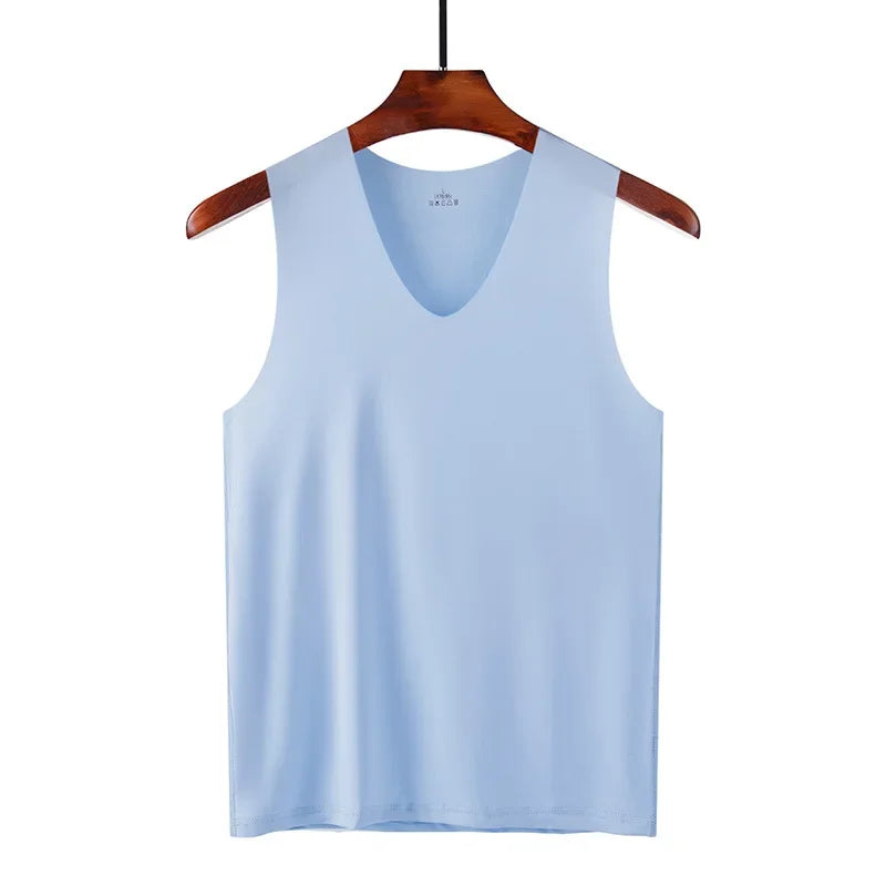 Summer Plus Size Men Clothing Tank Tops Sleeveless bottoming Fitness Men Vest, breathable sports undershirt