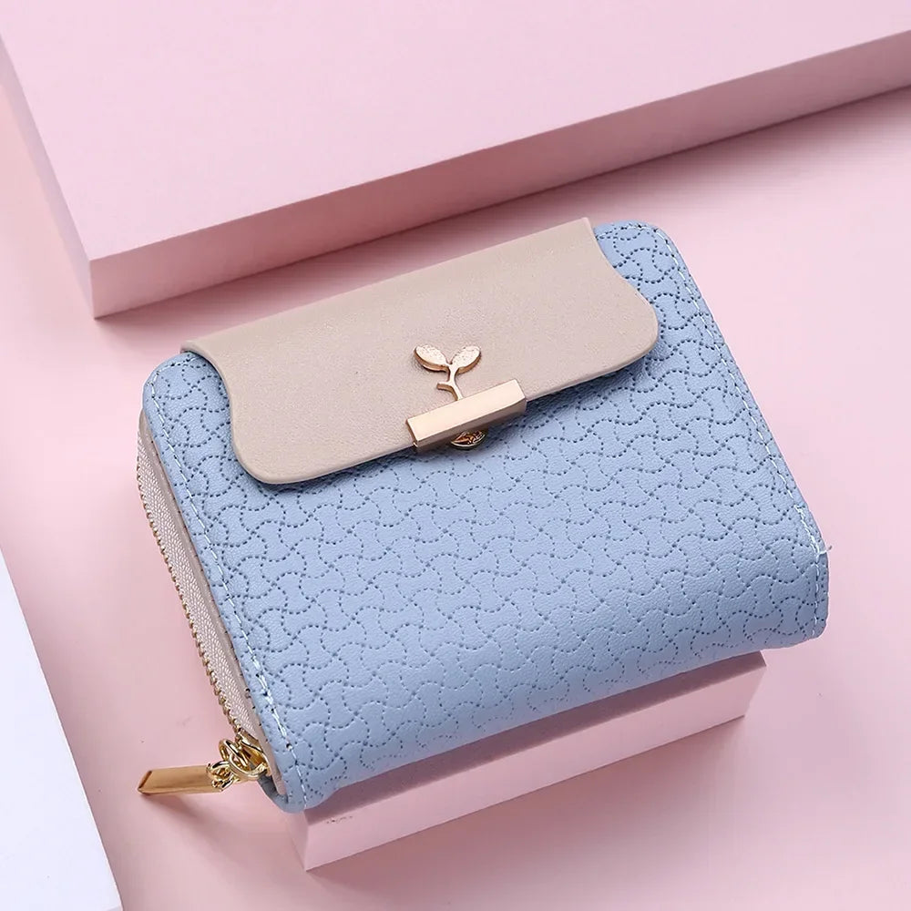Ladies Wallets Leaf Hasp Clutch Brand Designed Mini Coin Purse