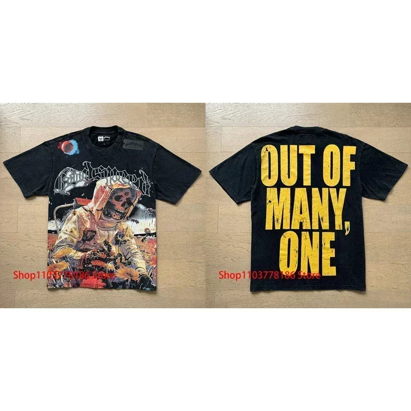 New GOD SPEED T-shirt Pop Fashion Print Streetwear Crewneck