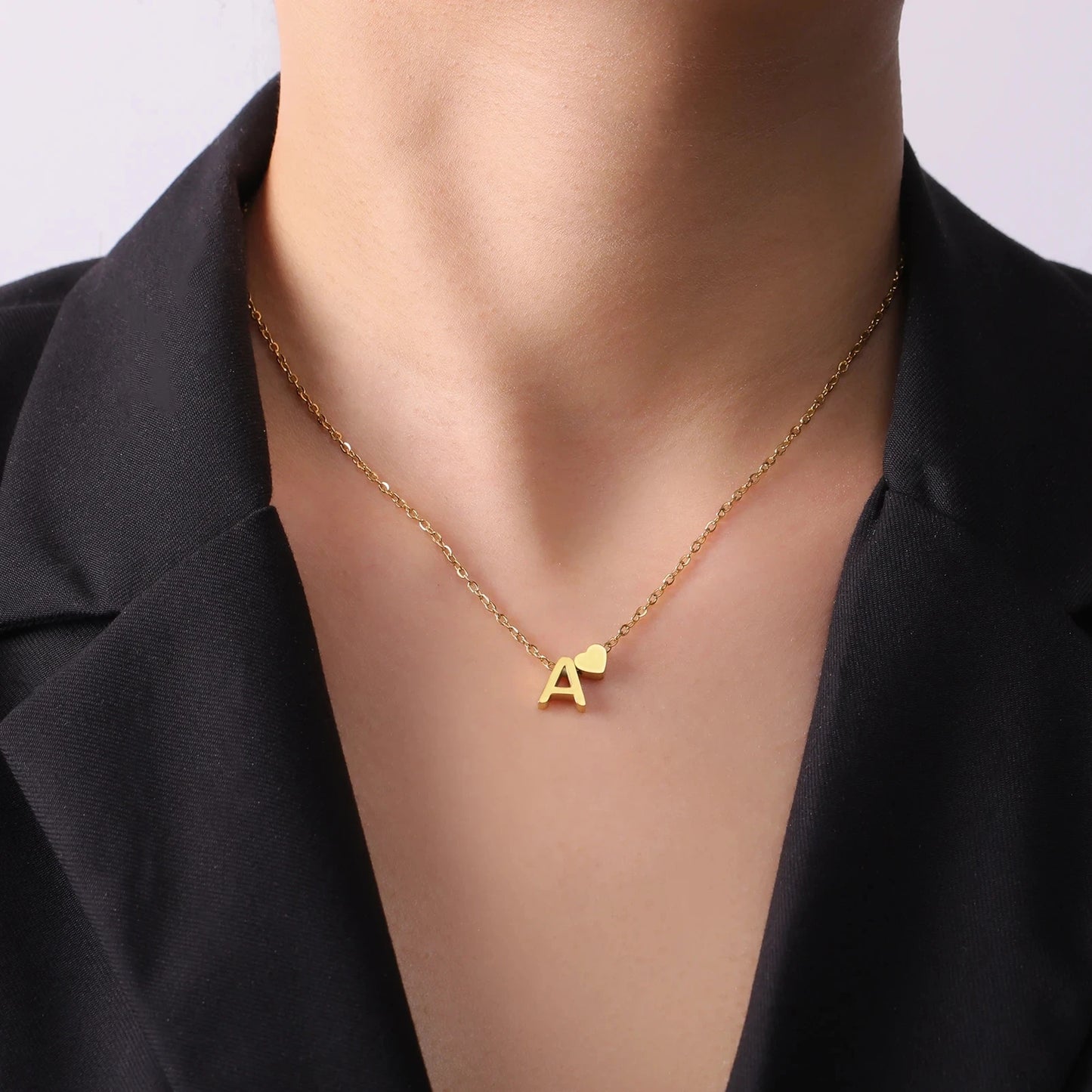 Minimalist Initial A-Z Letter Necklace for Women