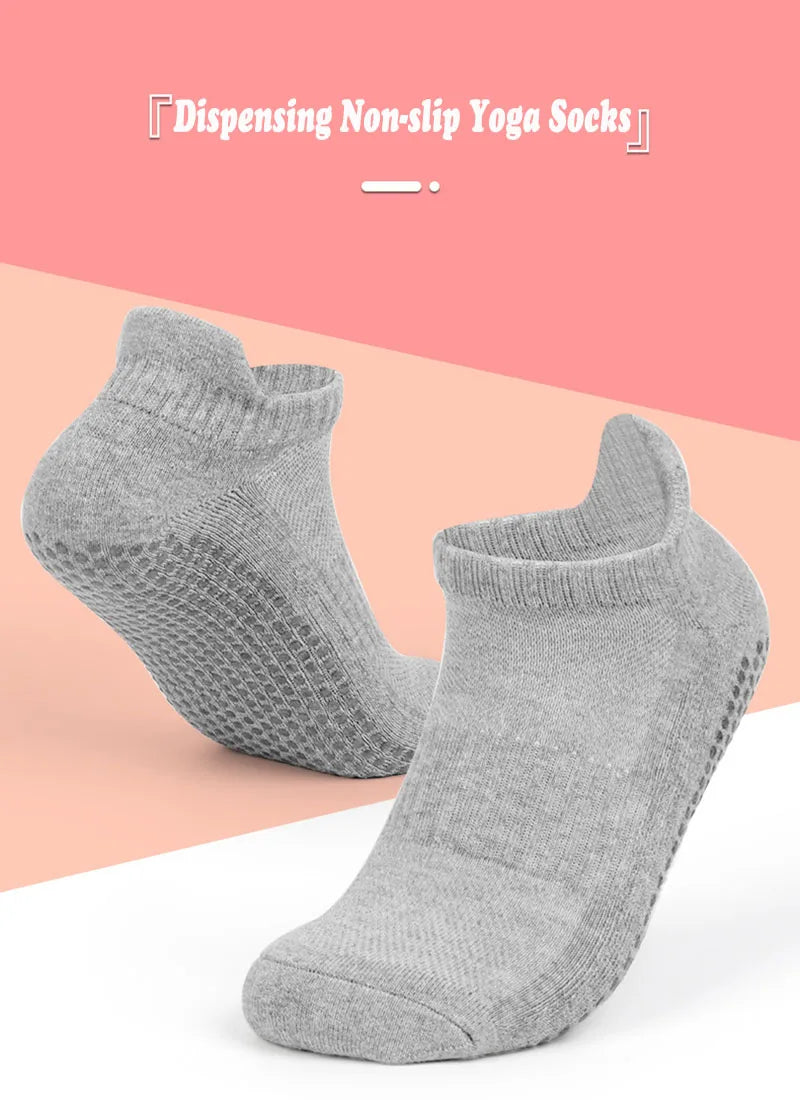 Unisex Sport Non Slip Yoga Socks with Grips Non-slip Fitness Exercise Ankle Socks - 1 pair