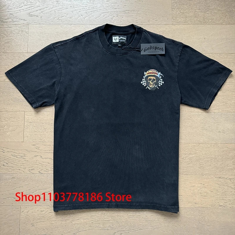 New GOD SPEED T-shirt Pop Fashion Print Streetwear Crewneck