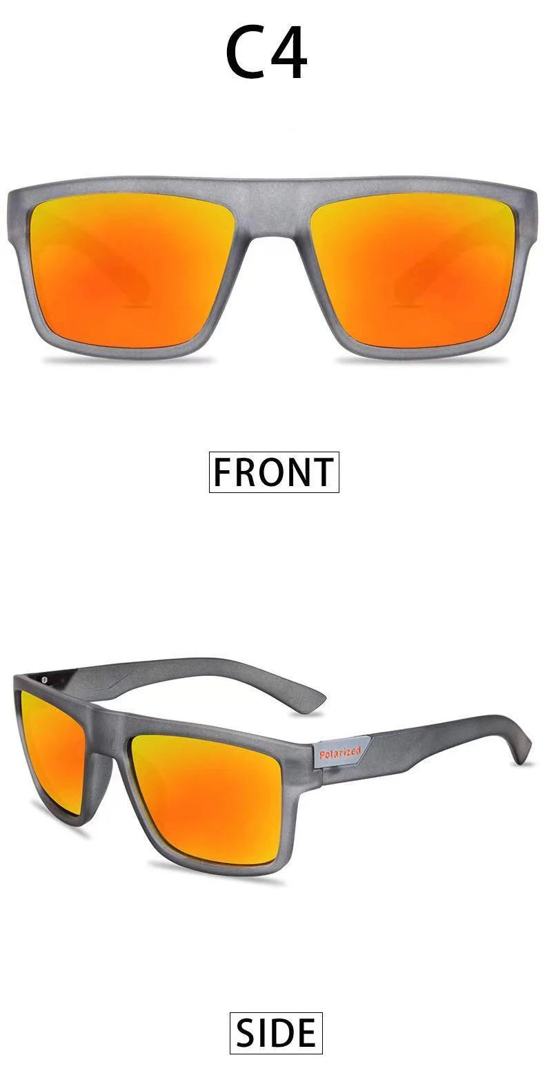 Polarized Sunglasses Fashion Square Frame Vintage Design Sun Glasses for Men