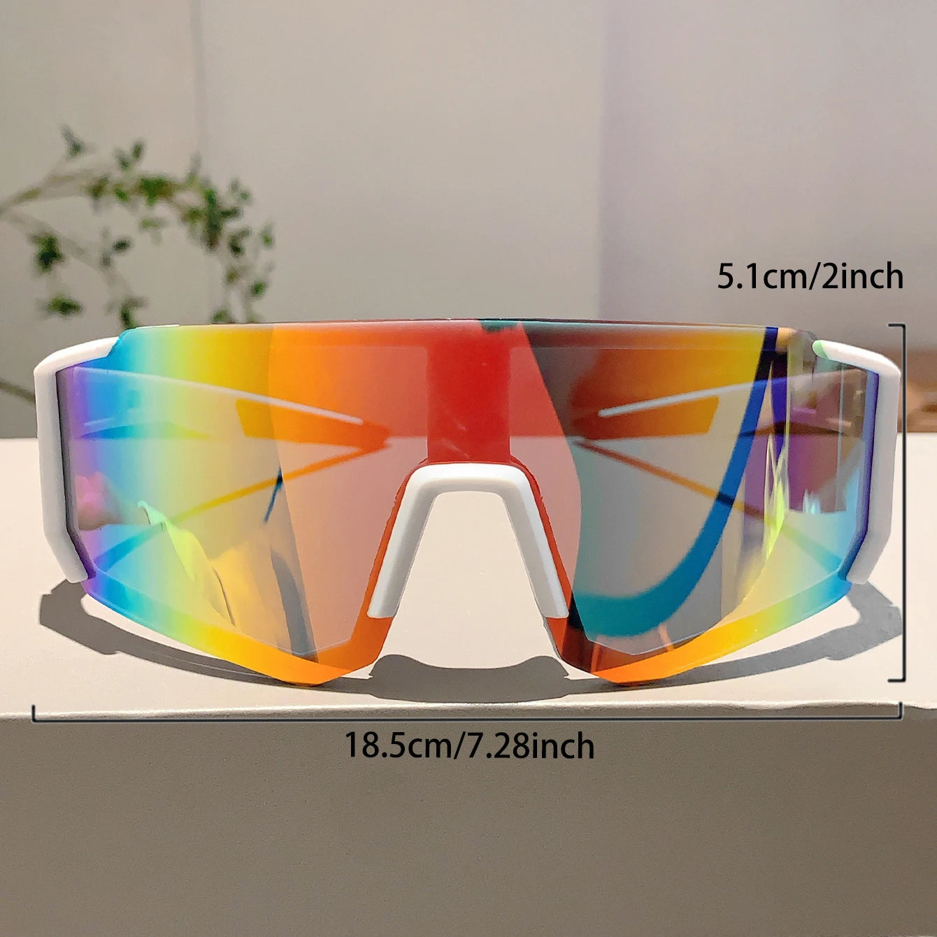 Trendy Cycling Goggles Oversized Decor, Sports Anti UV Sunglasses for Men & Women