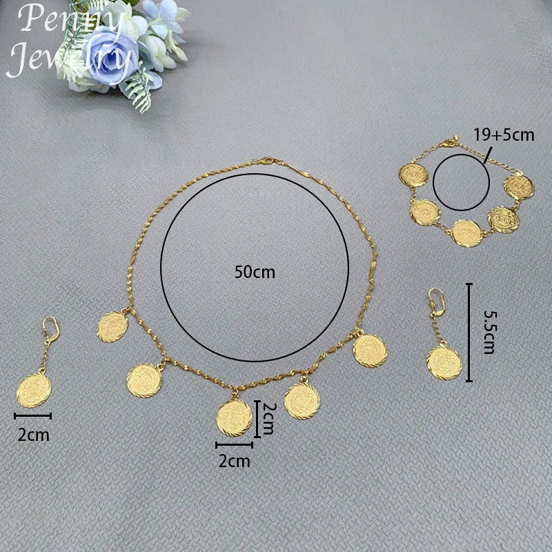 Fashion Jewelry Set for Women Necklace Earrings Bracelet Gold Plated Jewelry for Banquet Party/Wedding Gifts