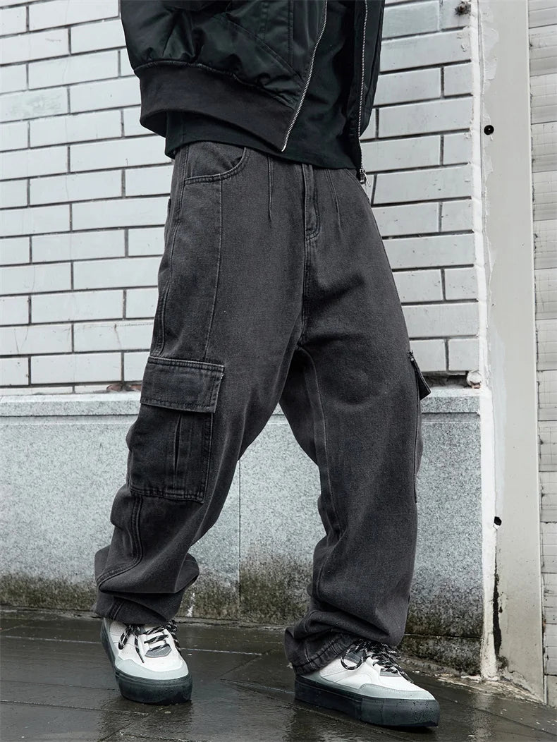 Y2k New Baggy Wide Leg Denim Pants Men's Jeans Streetwear Korean Oversize Cargo Pants