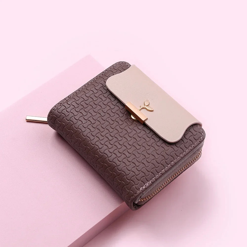 Ladies Wallets Leaf Hasp Clutch Brand Designed Mini Coin Purse