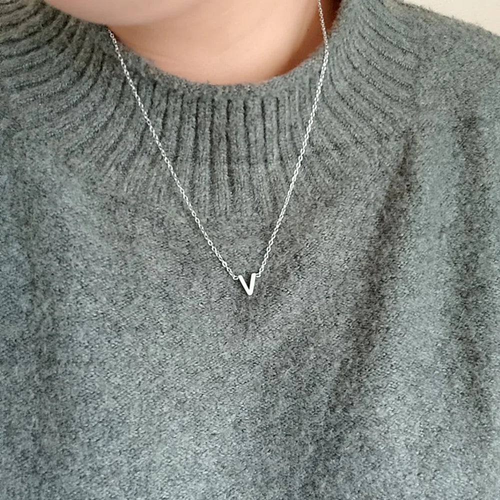 Minimalist Initial A-Z Letter Necklace for Women