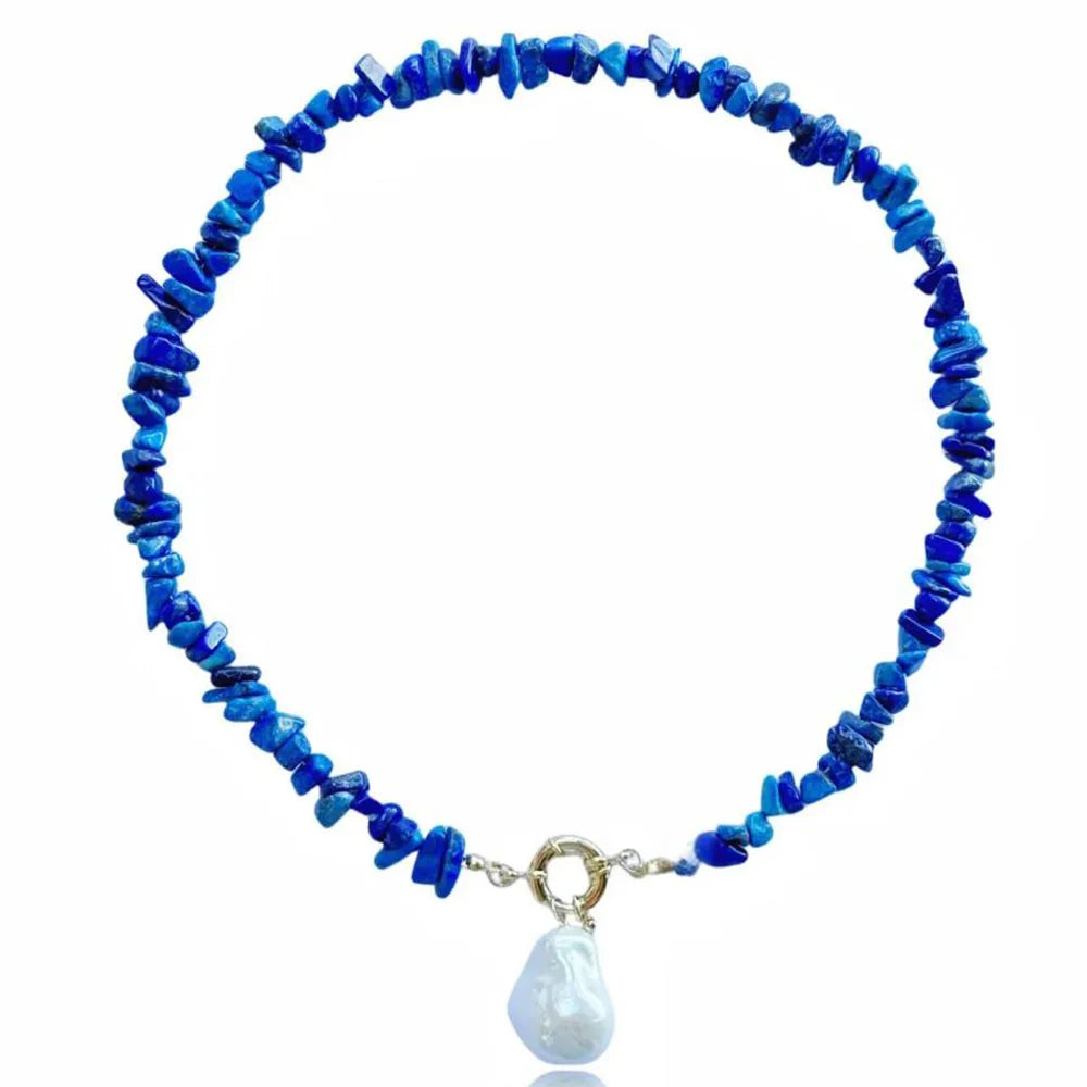 Elegant imitate Barlot Pearl Pendant Choker Necklace Natural Stone Chain For Girls Jewelry Trend Vacation necklace