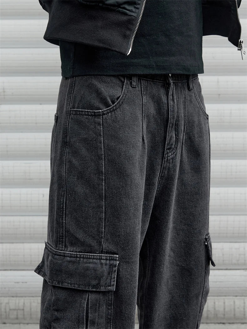Y2k New Baggy Wide Leg Denim Pants Men's Jeans Streetwear Korean Oversize Cargo Pants