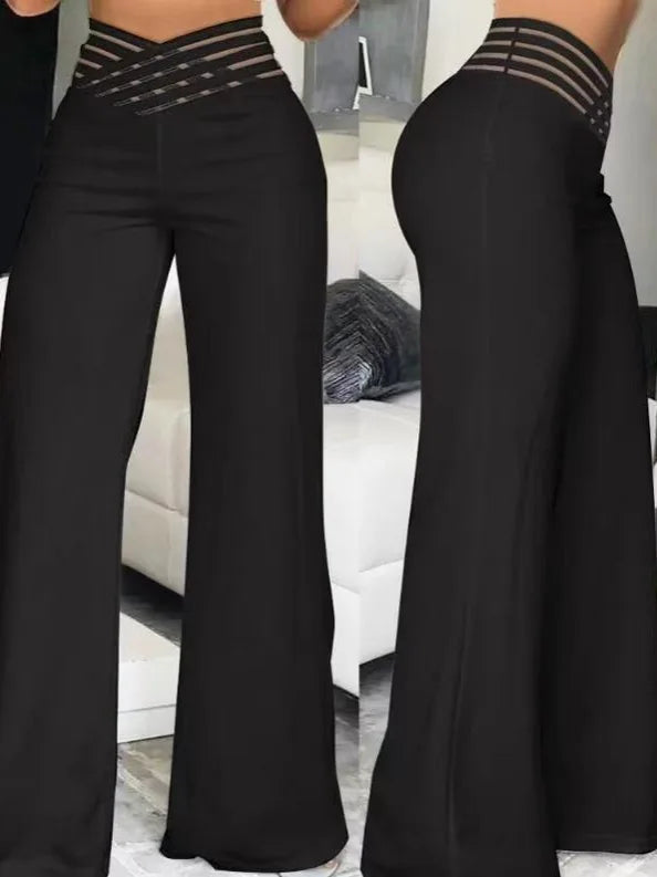 Elegant High Waist Cropped Work Pants For Women, Daily Office Formal Wear