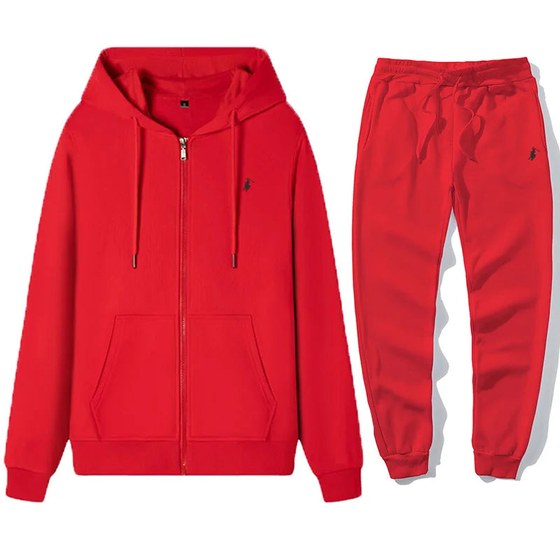 Classic brand men's and women's zipper hoodies and pants sets, pullovers, jackets, sports and velvet long sleeved jackets