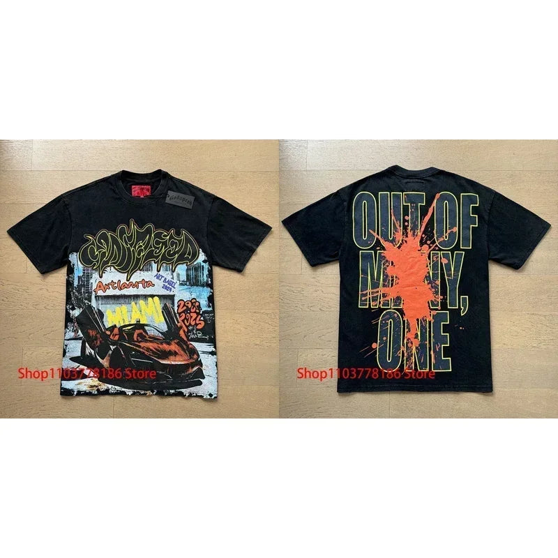 New GOD SPEED T-shirt Pop Fashion Print Streetwear Crewneck