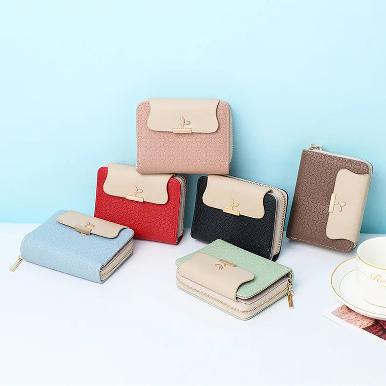 Ladies Wallets Leaf Hasp Clutch Brand Designed Mini Coin Purse