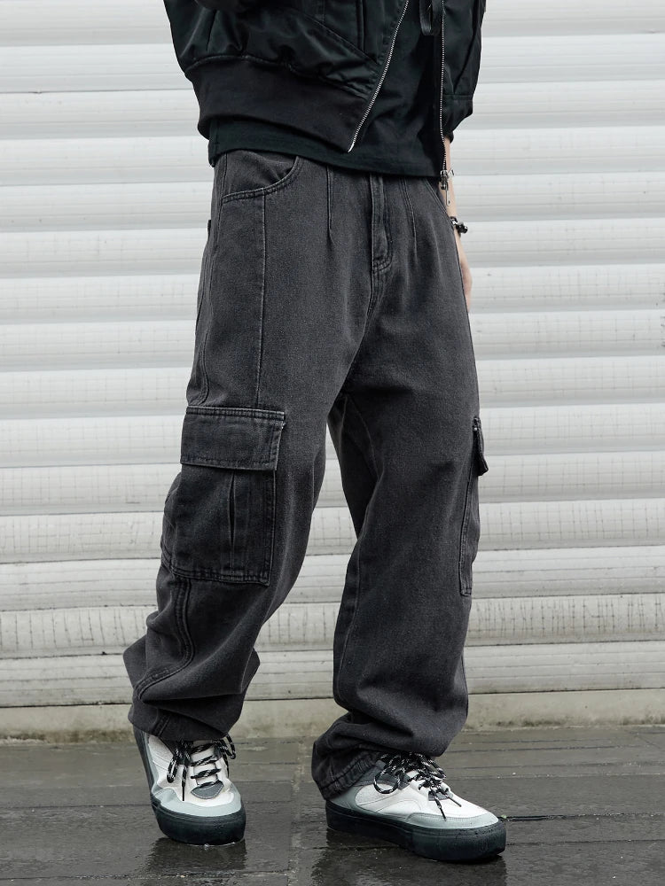 Y2k New Baggy Wide Leg Denim Pants Men's Jeans Streetwear Korean Oversize Cargo Pants
