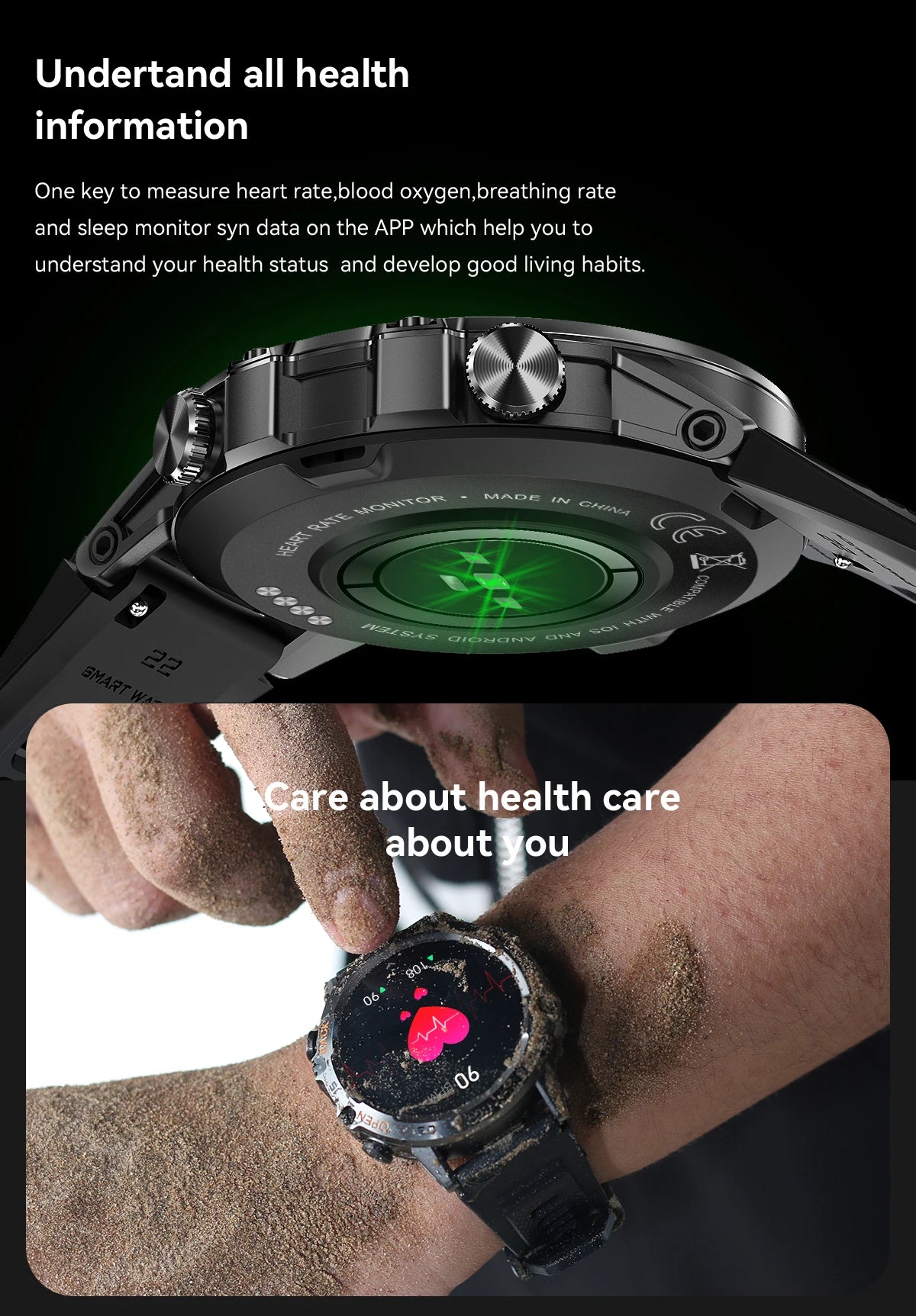 Newest 1.39" Bluetooth Call Smart Watch Men Outdoor Sport Fitness Heart Rate Health Monitoring Smartwatch for Android IOS Phone
