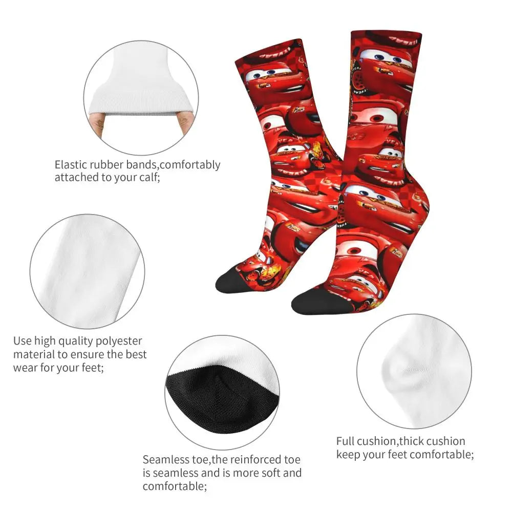 Korean Lightning Mcqueen Anti Bacterial Socks for Men & Women - 1 pair